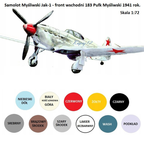 MODEL plastikowego samolotu do sklejania Jak-1 + podkład, farby, lakier... MODEL plastikowego samolotu do sklejania Jak-1 + podkład, farby, lakier...