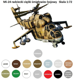 MODEL śmigłowca, helikoptera do sklejania Mi-24 Model, farby modelarskie...