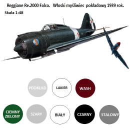 MODEL plastikowego samolotu do sklejania REGGIANE Re 2000 FALCO + farby... IDEALNY ZESTAW dla początkującego modelarza