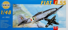 Plastikowy Model samolotu Fiat G.55 + podkład, farbki, lakier, wash, klej, pędzelki, papier ścierny, taśma do maskowania
