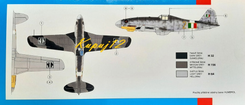 Plastikowy Model samolotu Fiat G.55 + podkład, farbki, lakier, wash, klej, pędzelki, papier ścierny, taśma do maskowania Plastikowy Model samolotu Fiat G.55 + podkład, farbki, lakier, wash, klej, pędzelki, papier ścierny, taśma do maskowania