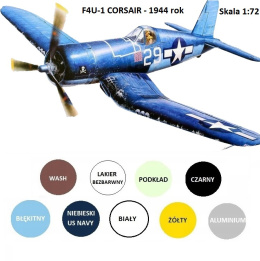 MODEL do sklejania F4U Corsair, samolot lotnictwa marynarki wojennej USA, podkład, farby..... ZESTAW STARTOWY