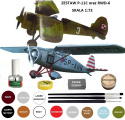 ZESTAW 2 MODELE do sklejania P-11c oraz RWD-6, klej, pędzelki, farby modelarskie, lakier do modeli, wash do imitacji zabrudzeń .