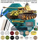 MODEL czołg do sklejania Pantera Panzer PANTHER A + mata samogojąca do cięcia A3, klej, farby akrylowe do plastikowych modeli...