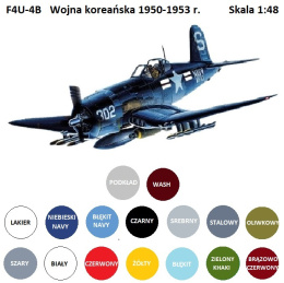 MODEL plastikowego samolotu do sklejania Corsair F4U-4B Wojna koreańska + zestaw farb modelarskich....