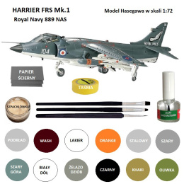 MODEL plastikowego samolotu do sklejania Sea Harrier FRS Mk1. Zestaw - klej, podkład , farby akrylowe do modeli, pędzle .....