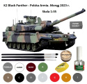 MODEL plastikowy czołg do sklejania K2 Black Panther Polish Army + klej, pędzelki modelarskie, podkład , farby modelarskie....