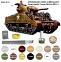 MODEL amerykańskiego czołgu Tank Sherman M4 + klej, farba modelarska akrylowa, , lakier, wash. ZESTAW STARTOWY MODELARZA