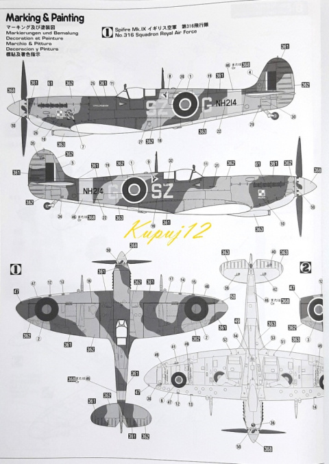 MODEL plastikowego samolotu do sklejania Spitfire Mk.IXc Polski 316 Dywizjon Warszawski, skala 1:48 + podkład, lakier, farby MODEL plastikowego samolotu do sklejania Spitfire Mk.IXc Polski 316 Dywizjon Warszawski, skala 1:48 + podkład, lakier, farby