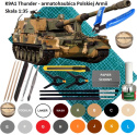 PLASTIKOWY MODEL do sklejania K9A1 Thunder Haubica samobieżna, armatohaubica Polska Armia + mata, farba modelarska, klej....