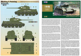PLASTIKOWY MODEL do sklejania czołg T34/85 RUDY 102 + klej modelarski , podkład, lakier do modeli, farba akrylowa do modeli +