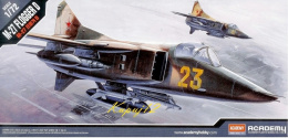 PLASTIKOWY MODEL samolot do sklejania MiG-27 FLOGGER D + mata modelarska samogojąca A3, farby, klej ... DUŻU ZESTAW NA START