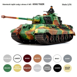 MODEL plastikowy do sklejania czołg Panzer Kampfwagen VI Tiger II King Tiger, Tygrys Królewski, skala 1:35 + farba akrylowa...