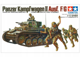 MODEL czołgu do sklejania Panzer Kampfwagen II Ausf. F/G +mata, klej do modeli, zestaw farb modelarskich akrylowych + podkład,..