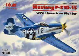 MODEL do sklejania amerykański samolot myśliwski P-51D-15 Mustang + farby akrylowe modelarskie, wash, podkład, lakier.....