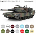MODEL plastikowy czołg do sklejania M1A1 Abrams Tank Ukraine+ zestaw farb akrylowych do modeli, podkład do far akrylowych ...