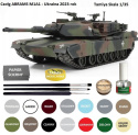 MODEL plastikowy czołg do sklejania M1A1 Abrams Tank Ukraine + zestaw farb akrylowych do modeli, podkład, klej, 3 pędzle...