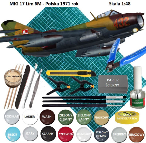 MODEL samolot Mig 17 Lim 6M polskie malowanie, mata, klej, farby akrylowe do modeli, podkład do farb akrylowych modelarskich ... MODEL samolot Mig 17 Lim 6M polskie malowanie, mata, klej, farby akrylowe do modeli, podkład do farb akrylowych modelarskich ...