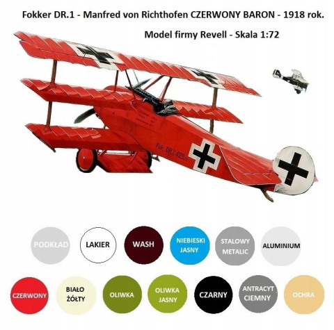 Model samolotu do sklejania Fokker Dr.1 Triplane Model samolotu do sklejania Fokker Dr.1 Triplane
