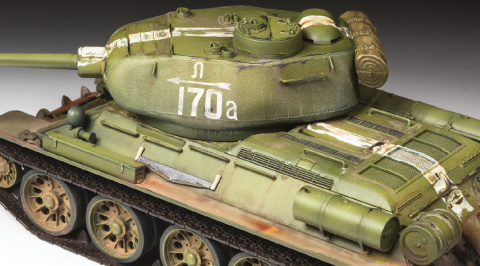TANK, Model radzieckiego czołgu T-34/85+ mata samogojąca A3, klej, farby, podkład, , TANK, Model radzieckiego czołgu T-34/85+ mata samogojąca A3, klej, farby, podkład, ,