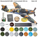 MODEL samolot do sklejania Messerschmitt Bf 109F-4 , klej, pędzelki, farby akrylowe do modeli, podkład do modeli, lakier...