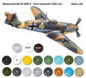 MODEL samolot do sklejania Messerschmitt Bf 109F-4 , zestaw farby akrylowe do modeli, podkład do modeli, lakier...