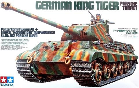 Model do sklejania czołg Panzer Kampfwagen VI Tiger II, Porsche Turret, King Tiger, Tygrys Królewski, skala 1:35, mata, farby.. Model do sklejania czołg Panzer Kampfwagen VI Tiger II, Porsche Turret, King Tiger, Tygrys Królewski, skala 1:35, mata, farby..