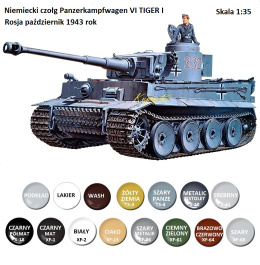 Model do sklejania czołg do sklejania Panzerkampfwagen VI Tiger I, Tygrys I , skala 1:35 + farby ..