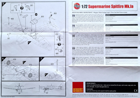 PLASTIKOWY MODEL samolotu do sklejania Spitfire Mk.Ia + podkład, farby akrylowe matowe do modeli, podkład do farb akrylowych.. PLASTIKOWY MODEL samolotu do sklejania Spitfire Mk.Ia + podkład, farby akrylowe matowe do modeli, podkład do farb akrylowych..