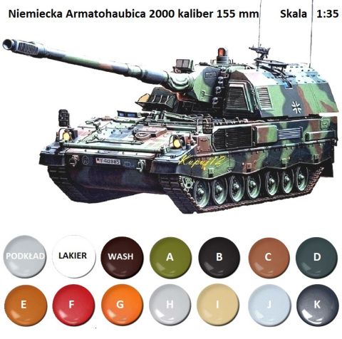 PLASTIKOWY MODEL Armatohaubica 2000, Haubica samobieżna, farby do modeli akrylowe matowe, lakier, podkład... PLASTIKOWY MODEL Armatohaubica 2000, Haubica samobieżna, farby do modeli akrylowe matowe, lakier, podkład...