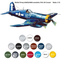 MODEL plastikowego samolotu do sklejania Corsair F4U-1D, podkład, farby akrylowe matowe do modeli, podkład do farb akrylowych..