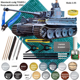 Model do sklejania czołg Panzerkampfwagen VI Tiger I, Tygrys I , skala 1:35 + mata, klej, pędzel x3, farby...