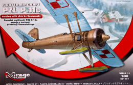 Model plastikowy samolotu do sklejania PZL P.11c + mata modelarska A3, klej, podkład, farby akrylowe matowe do modeli ...