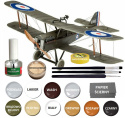 Model plastikowy samolot do sklejania Royal Aircraft Factory S.E. 5A, klej modelarski, podkład, farby akrylowe matowe do modeli.