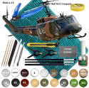 MODEL śmigłowca Bell UH-1H IROQUOIS amerykański helikopter wielozadaniowy. Zestaw zawiera: mata A3, klej, model, farby, lakier..
