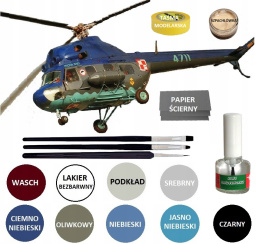 MODEL śmigłowca, helikoptera do sklejania Mi-2 Hoplite + klej, zestaw farb, pędzle..