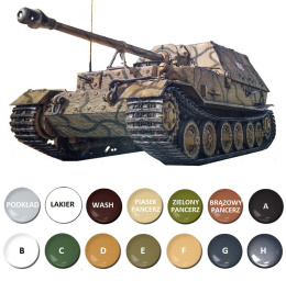 CZOŁG, działo model do sklejania, Sd. Kfz. 184 Panzerjager niszczyciel czołgów + farby, podkład, lakier, skala 1:35