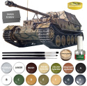 CZOŁG, działo model do sklejania, Sd. Kfz. 184 Panzerjager niszczyciel czołgów + klej, 3 pędzle, farby, podkład, lakier, 1:35