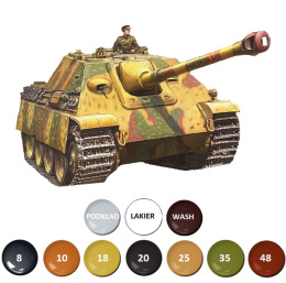 CZOŁG model do sklejania, JAGDPANTHER niszczyciel czołgów + farby, podkład, lakier, skala 1:72