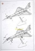 MODEL PLASTIKOWEGO SAMOLOTU do sklejania Tupolew Tu-144 + farby, podkład modelarski, wash modelarski, lakiere...