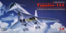 MODEL PLASTIKOWEGO SAMOLOTU do sklejania Tupolew Tu-144 + klej, 3 pędzle, farby, podkład modelarski, wash modelarski, lakiere...