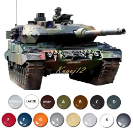 MODEL czołgu do sklejania Leopard 2 A6/A6NL + Farby podkład, wash