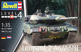 MODEL czołgu do sklejania Leopard 2 A6/A6NL + mata modelarska samogojąca A3, farby, lakier, podkład, wash, pędzle, taśma..