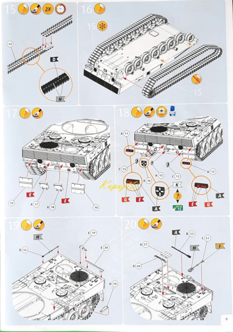 MODEL czołgu do sklejania Leopard 2 A6/A6NL + mata modelarska samogojąca A3, farby, lakier, podkład, wash, pędzle, taśma.. MODEL czołgu do sklejania Leopard 2 A6/A6NL + mata modelarska samogojąca A3, farby, lakier, podkład, wash, pędzle, taśma..