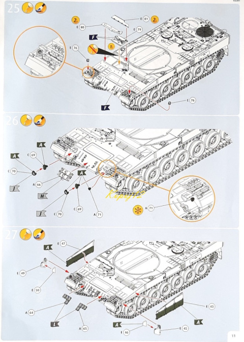 MODEL czołgu do sklejania Leopard 2 A6/A6NL + mata modelarska samogojąca A3, farby, lakier, podkład, wash, pędzle, taśma.. MODEL czołgu do sklejania Leopard 2 A6/A6NL + mata modelarska samogojąca A3, farby, lakier, podkład, wash, pędzle, taśma..