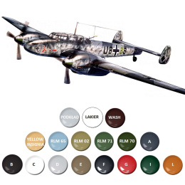 MODEL samolotu do sklejania Bf 110 C Zerstorer + podkład, farby, lakier..