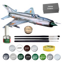 MODEL samolotu do sklejania Mig-21 Wietnam + klej, podkład, farby, lakier, 3 pędzelki....