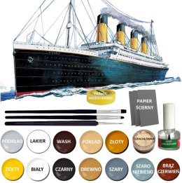MODEL statku do sklejania TITANIC w skali 1:700 + klej, pędzle, zestaw farb do jego wykończenia
