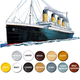 MODEL do sklejania statku TITANIC w skali 1:700 + zestaw farb, podkład, lakier, wash..