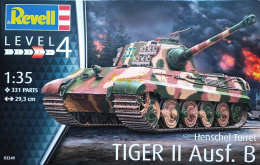 PANZER Tiger II Ausf .B King Tiger zestaw z matą modelarską A3, farbami, klejem, pędzelkami, taśmą.... Ardeny 1944 rok.